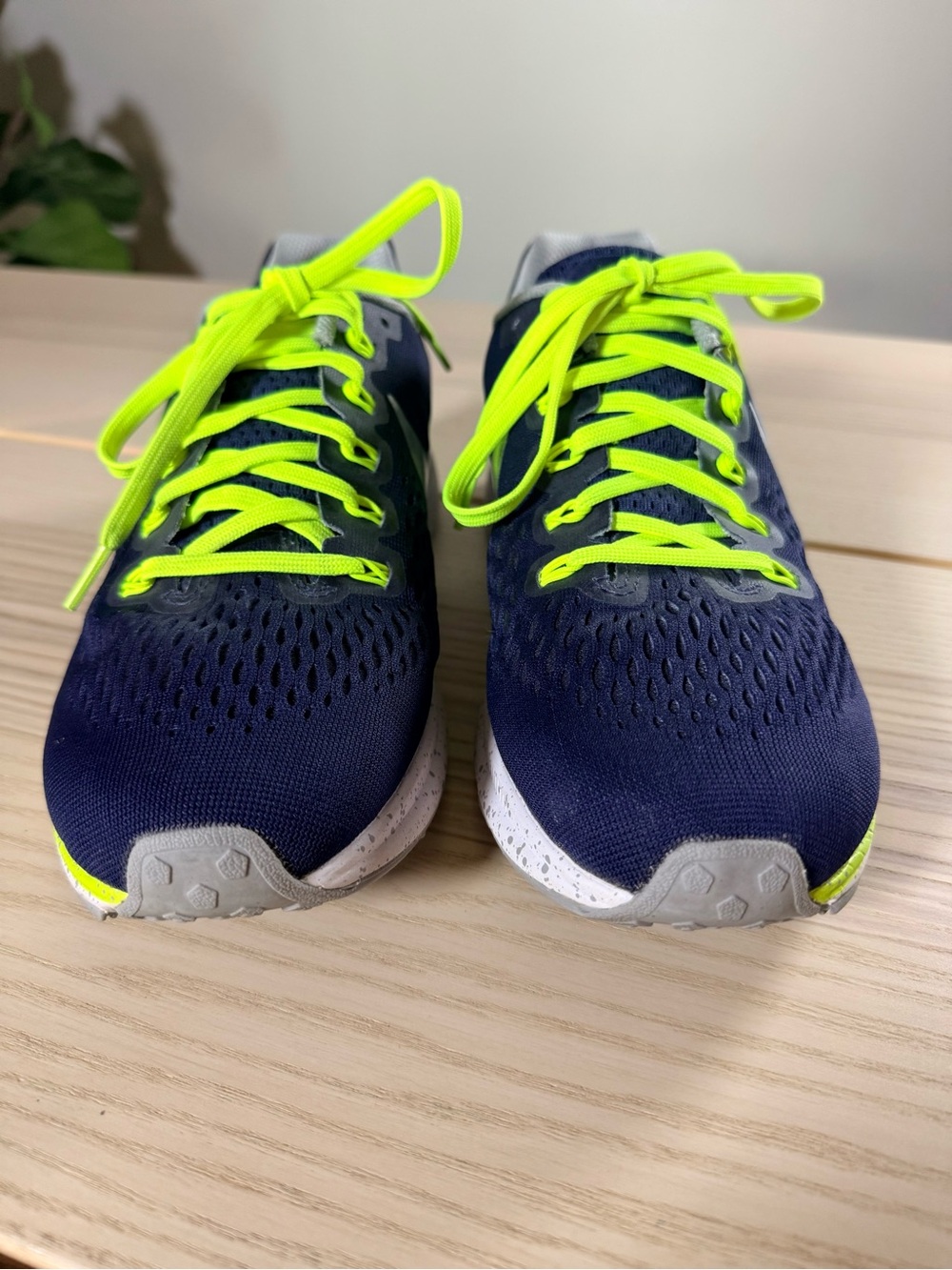 Nike Air Zoom Pegasus 33 ID Custom Blue Neon Volt Sz 9 Running Shoes - Picture 4 of 7